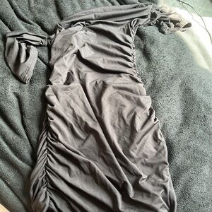 Elegant Black Ruched Dress